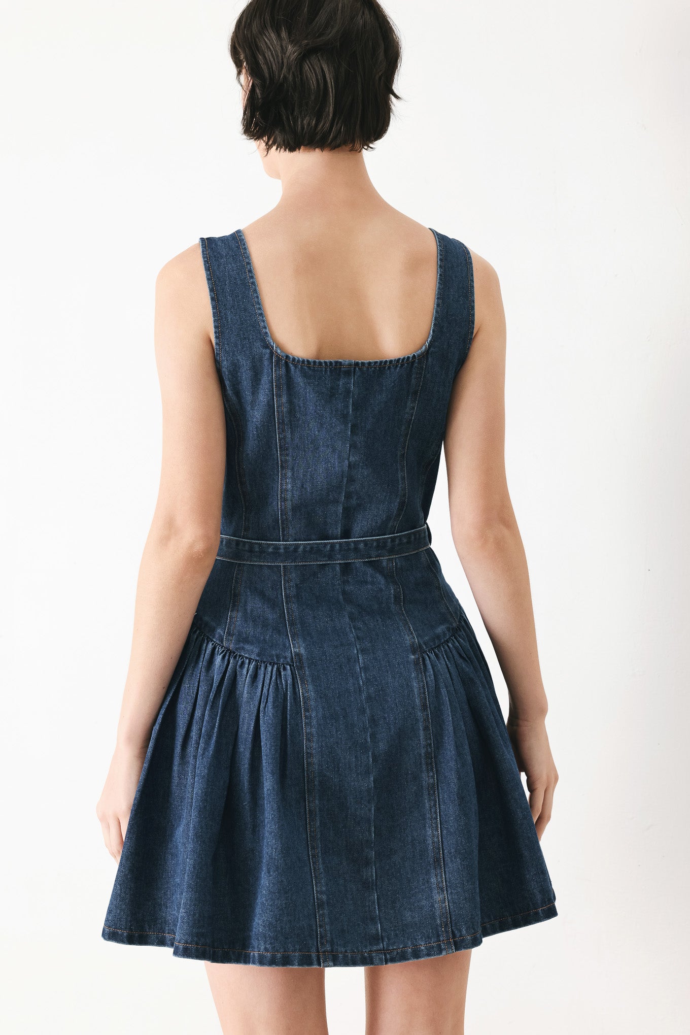 BABY BLUE LOVE DENIM MINI DRESS