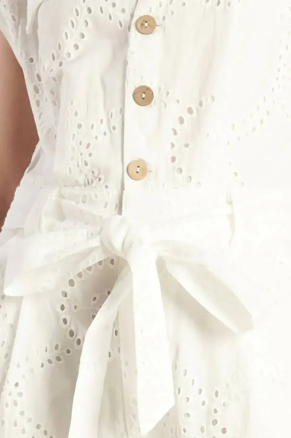 KNOW BETTER - WHITE EYELET JUMPSUIT