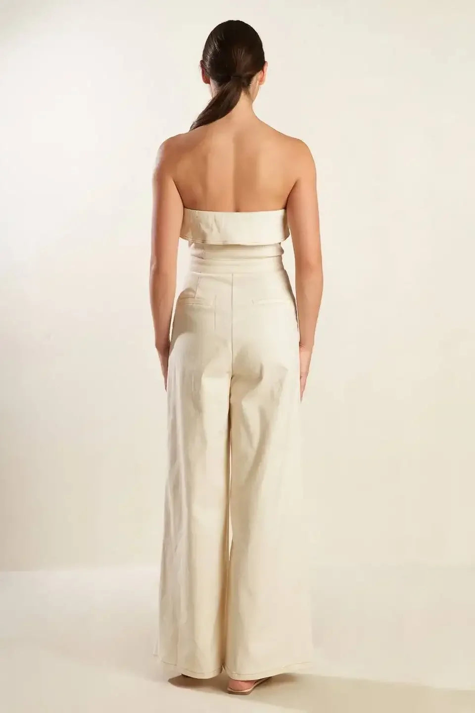 WEEKEND GETAWAY STRAPLESS JUMPSUIT - ECRU