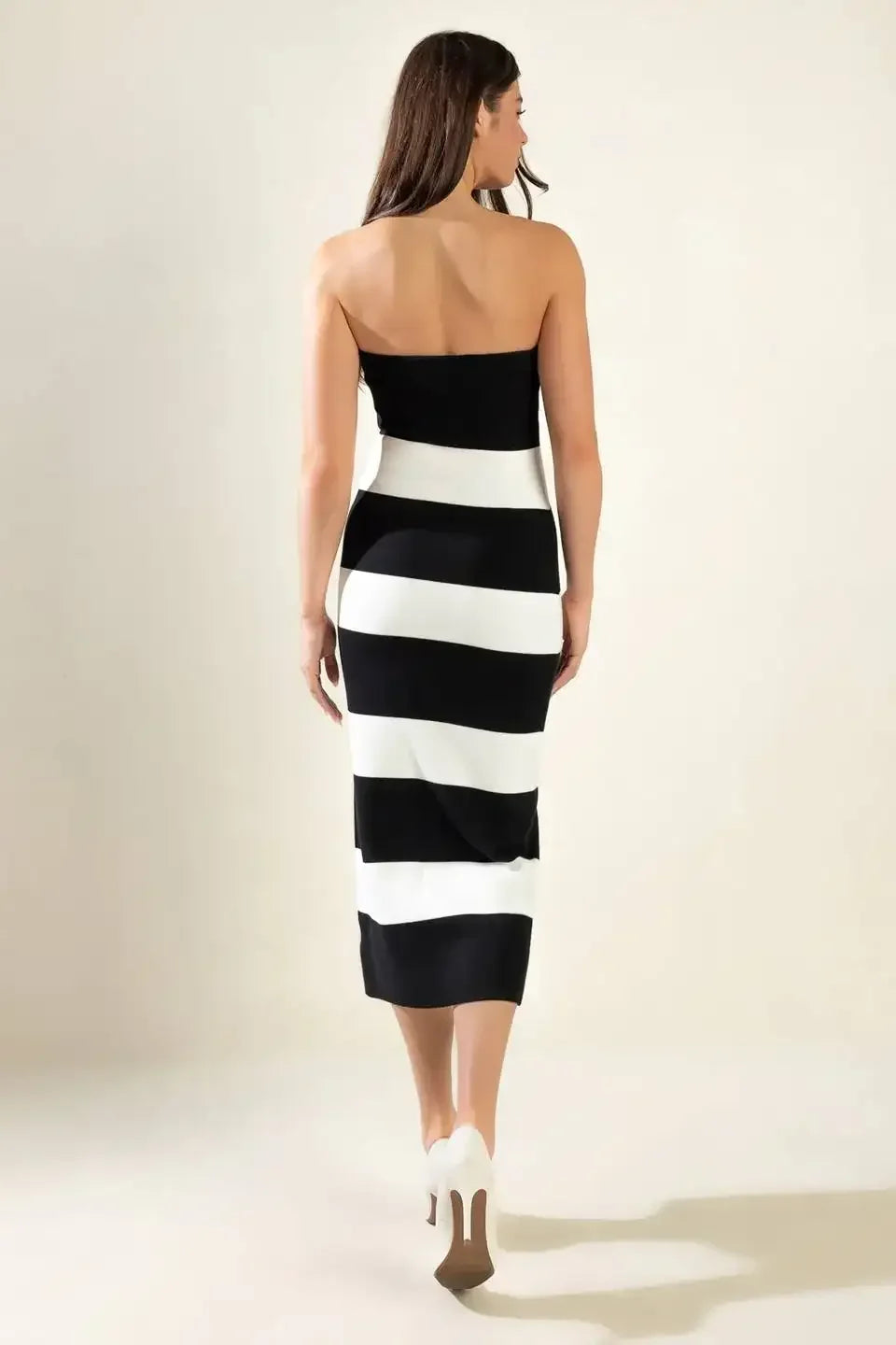 ROMANTIC AFTERNOON - STRAPLESS KNIT DRESS