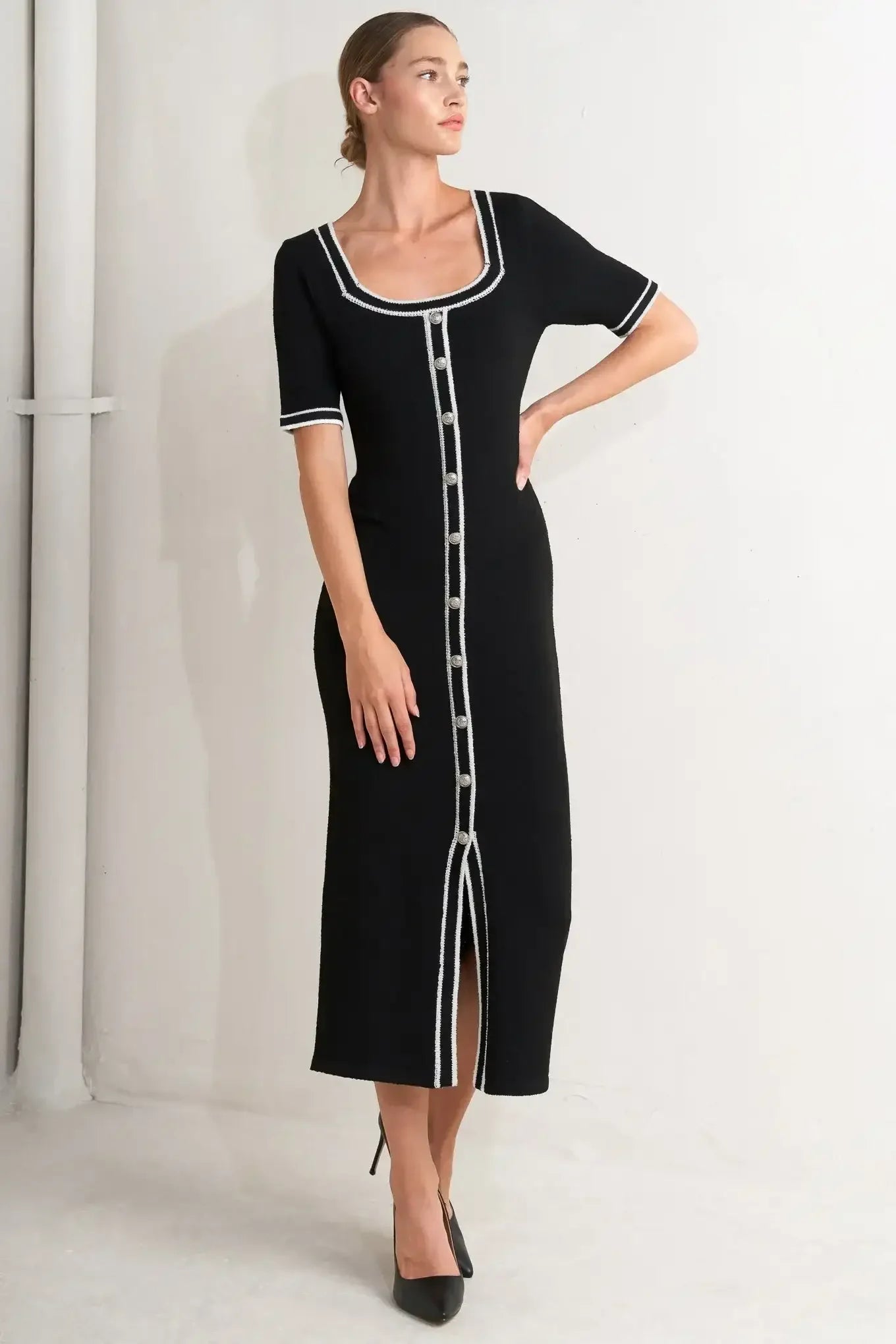 MODERN CLASSIC SWEATER KNIT MIDI DRESS