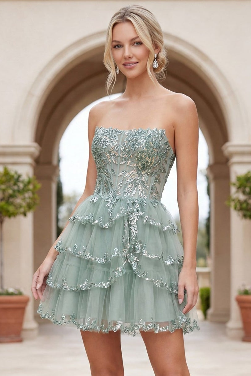 Shiloh Mini Dress - Floral Sequin Homecoming Dress