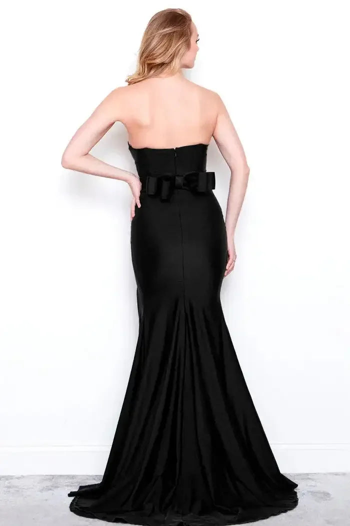 Gabriela Strapless Gown with Slit - Black - FINAL SALE
