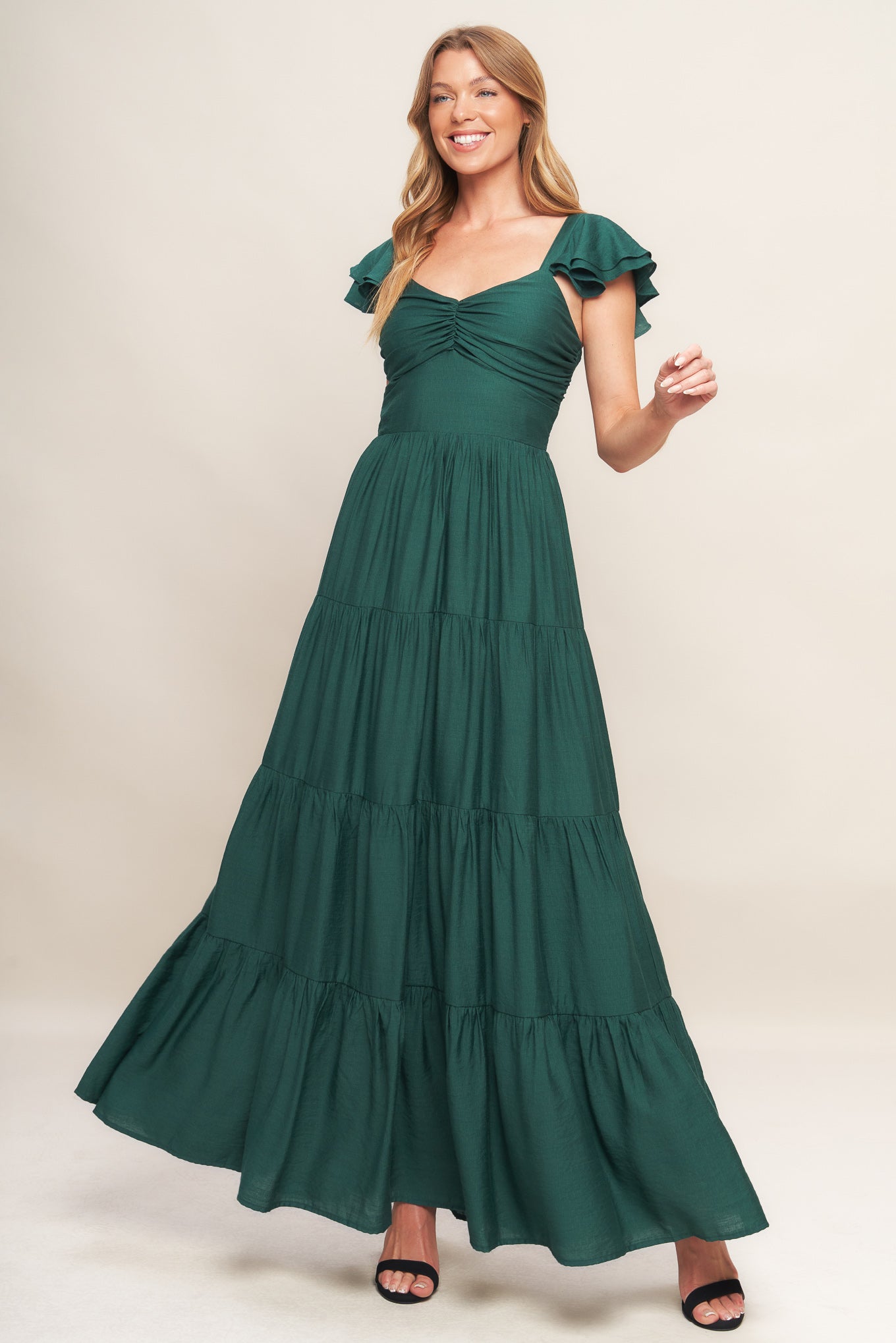 MARIBELLE MAXI DRESS - FOREST GREEN