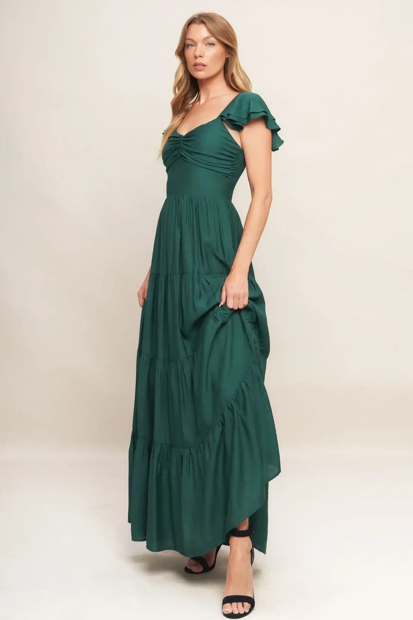 MARIBELLE MAXI DRESS - FOREST GREEN