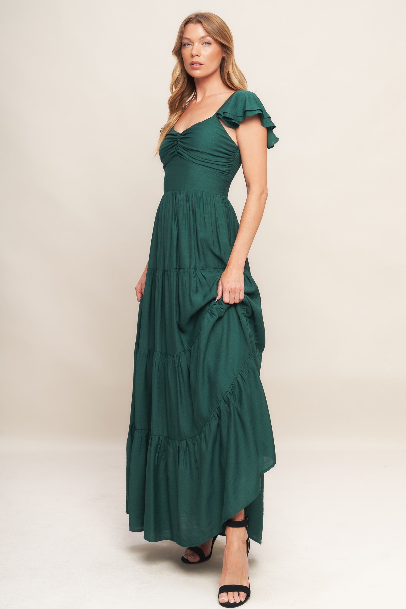MARIBELLE MAXI DRESS - FOREST GREEN