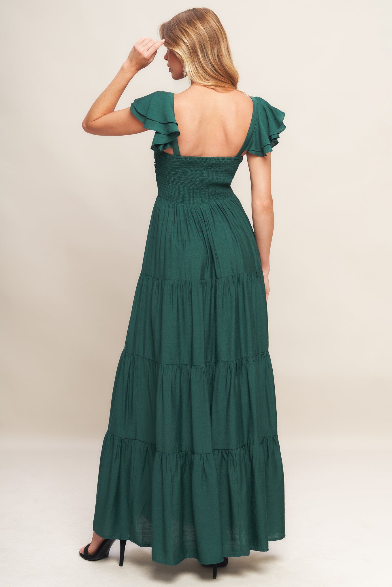 MARIBELLE MAXI DRESS - FOREST GREEN