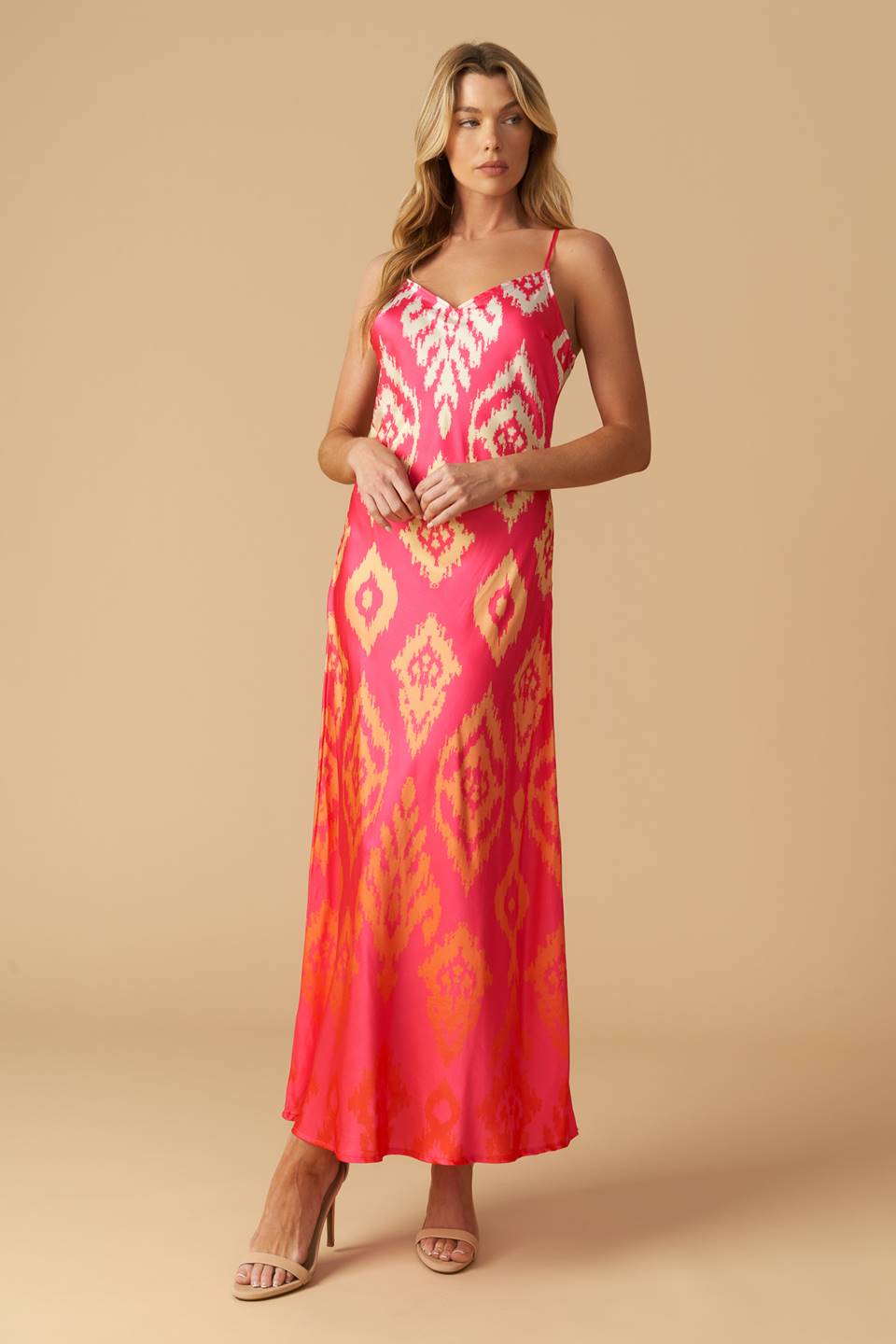 INDIE PINK IKAT SLIP DRESS