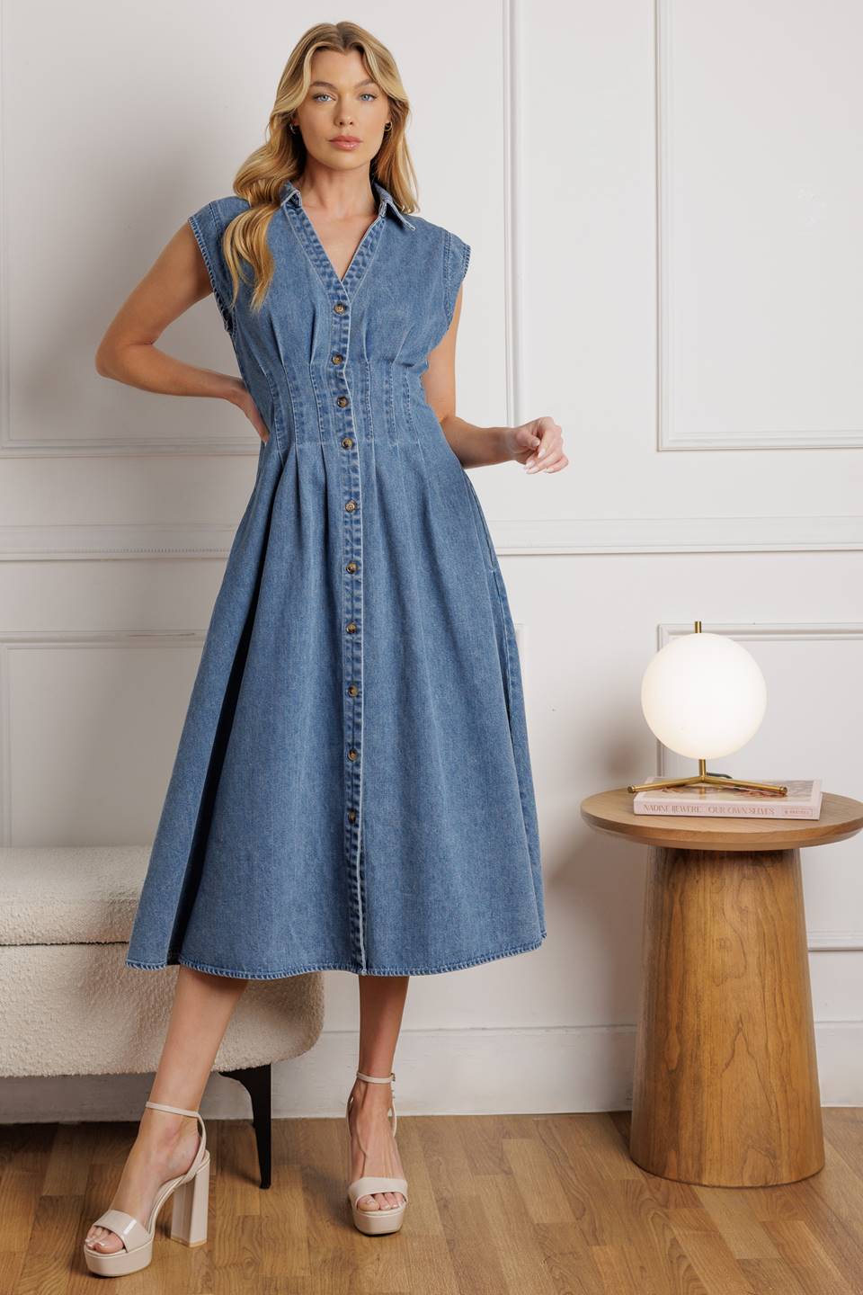 Jeans Old Navy Womens Outfits Old Navy Twist Front Midi Dress Size XS Denim  Puff Sleeve
