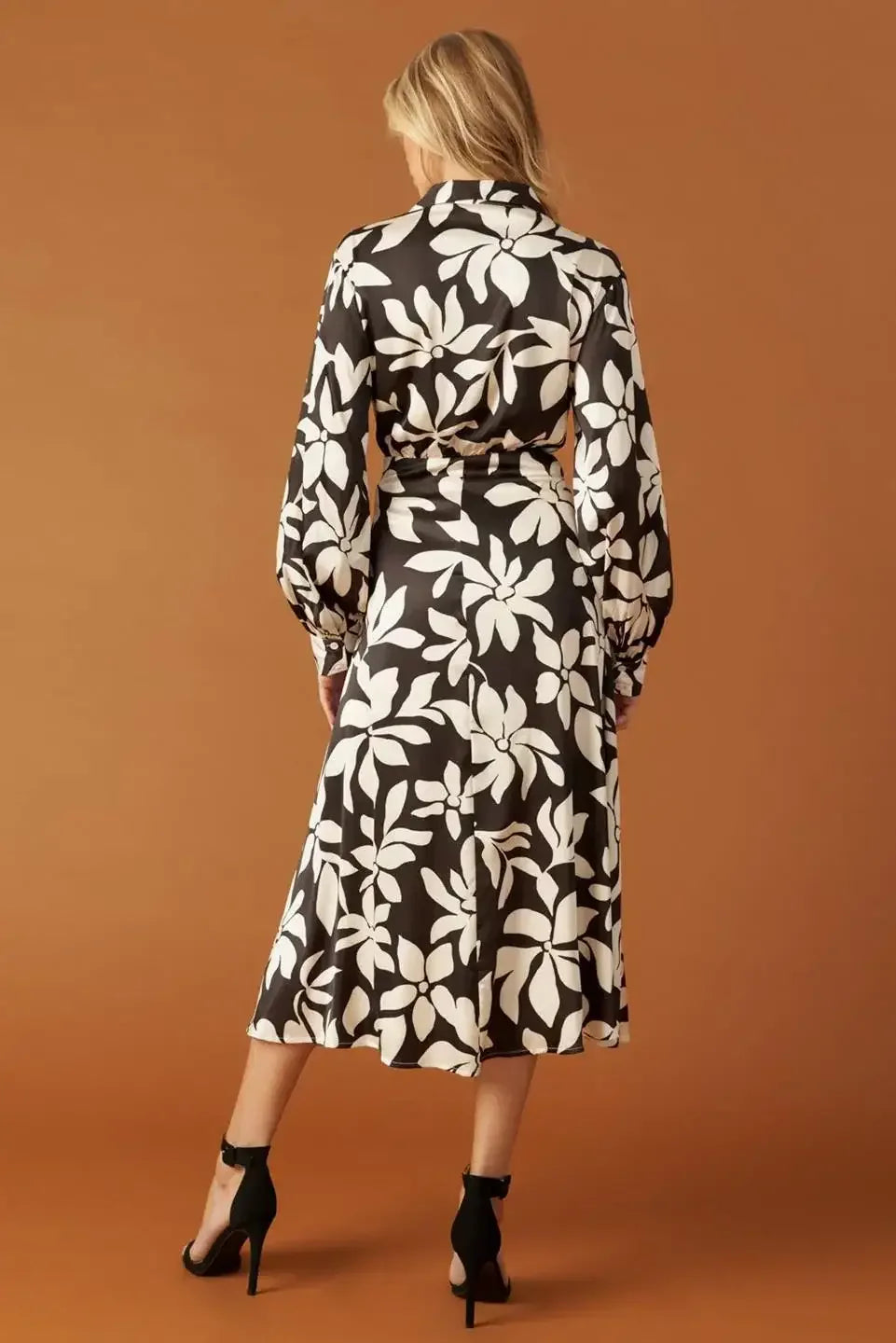 AFTER HOURS BLACK LONG SLEEVE MIDI DRESS