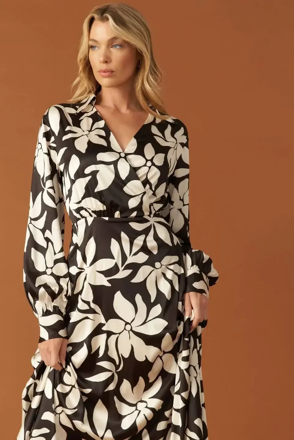 AFTER HOURS BLACK LONG SLEEVE MIDI DRESS