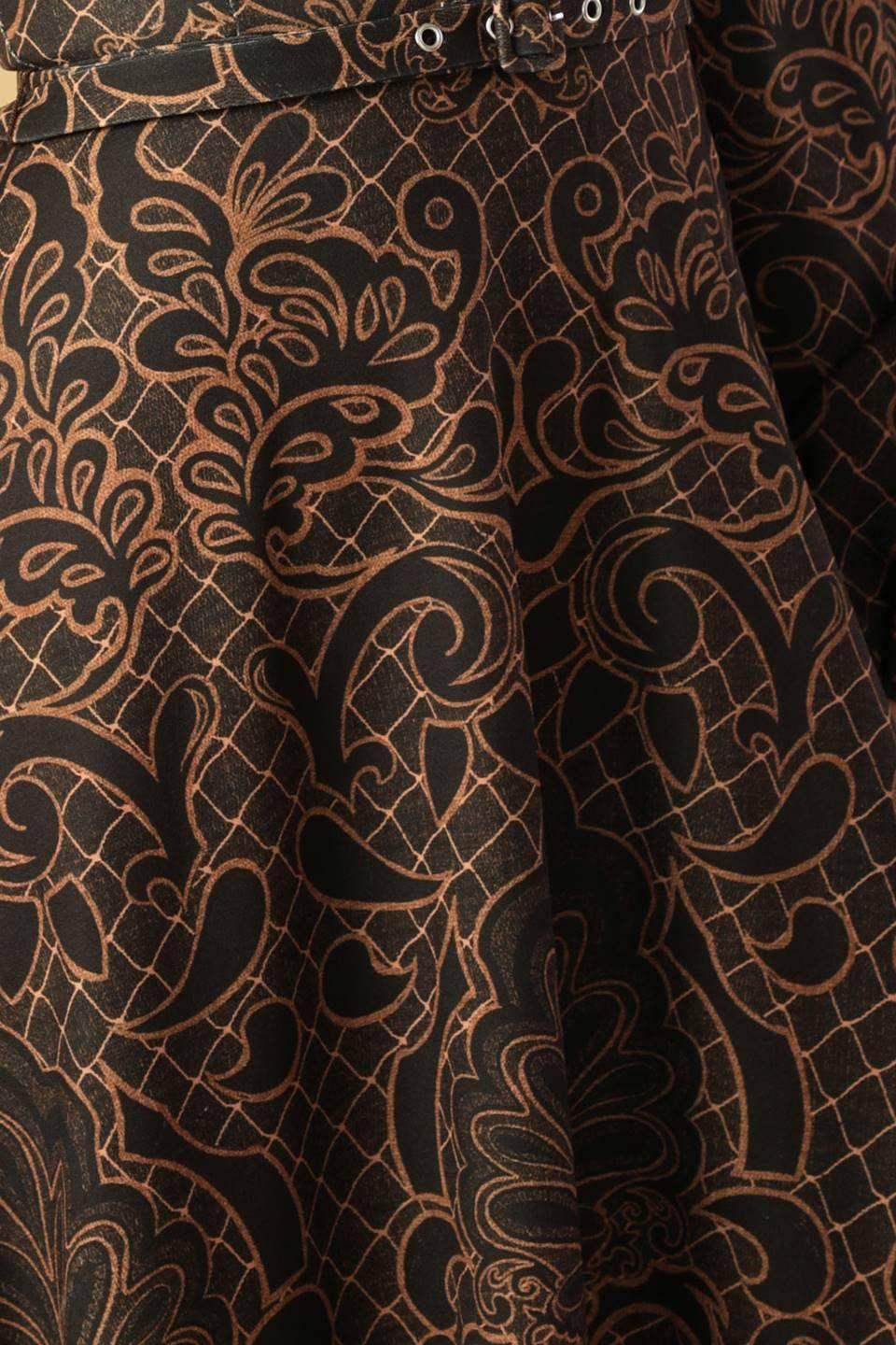 RUSTIC ALLURE BROWN MIDI DRESS