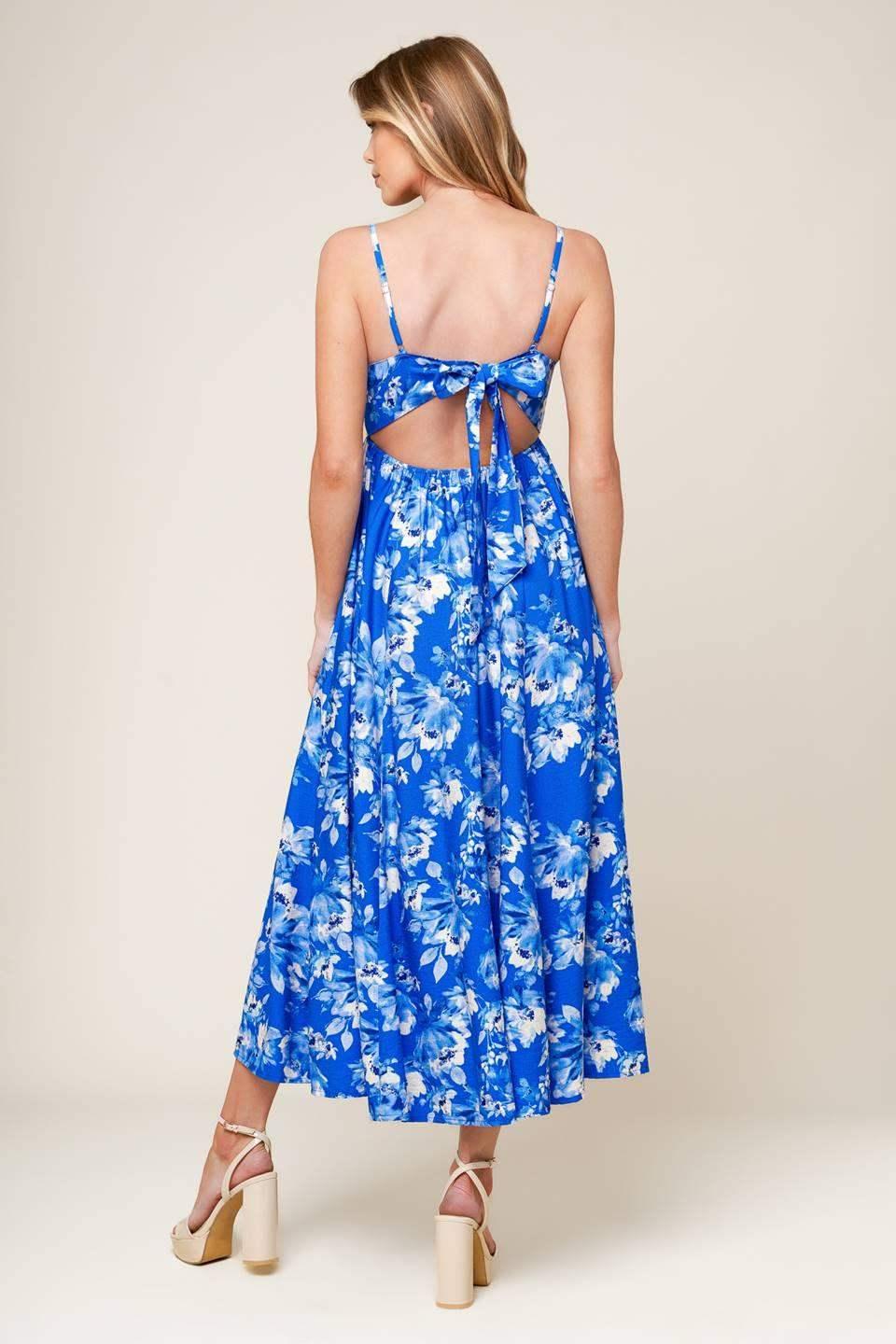 ENGLISH GARDEN MIDI DRESS - BLUE
