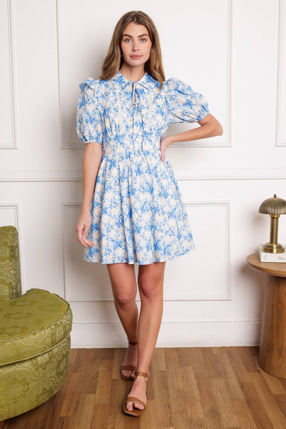ABIGAIL FLORAL PUFF SLEEVE MINI DRESS
