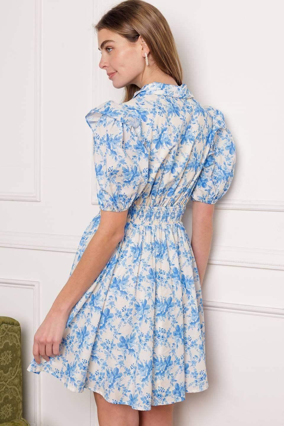 ABIGAIL FLORAL PUFF SLEEVE MINI DRESS