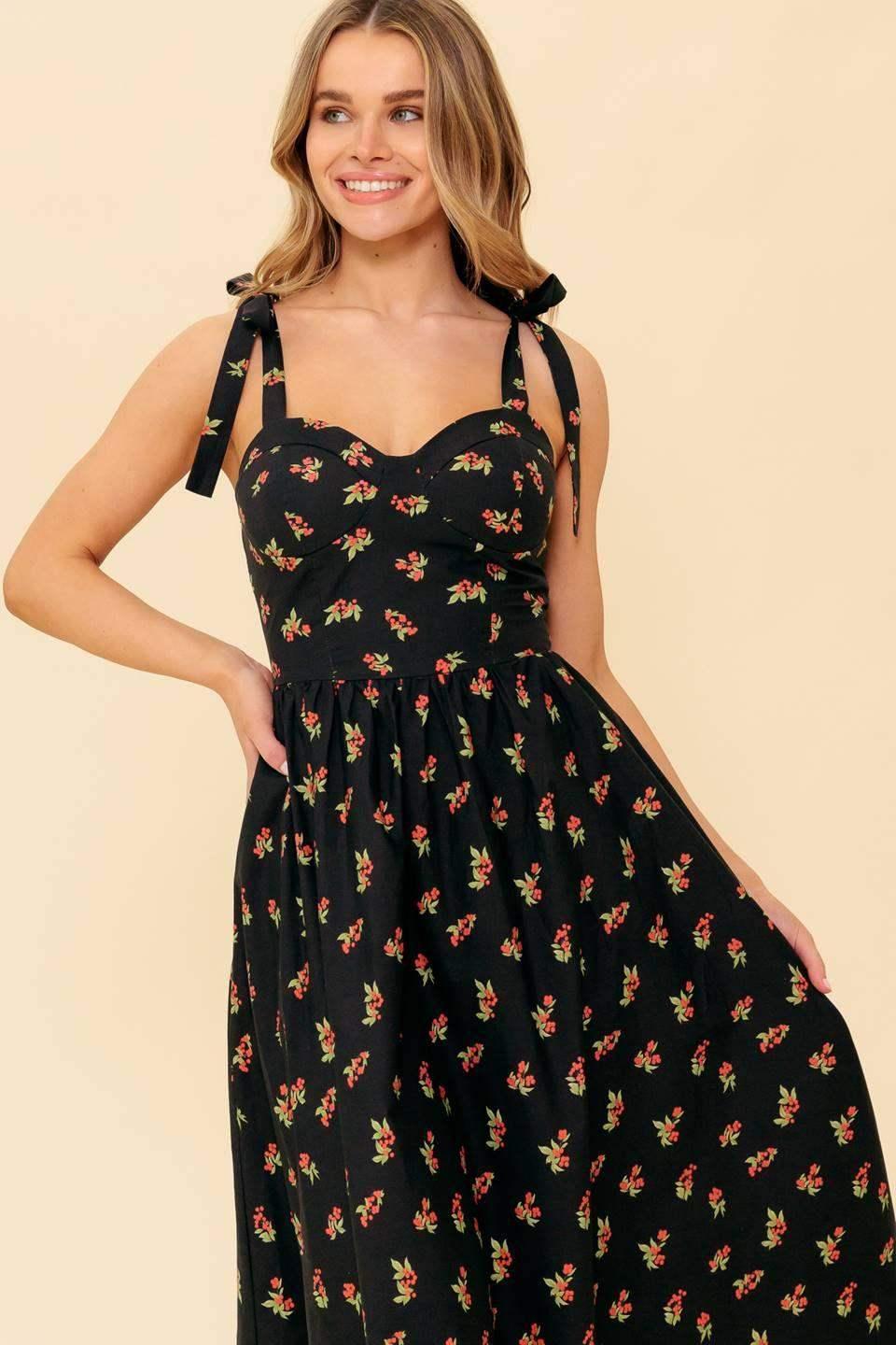 ENCHANTING MOMENTS WOVEN MIDI DRESS