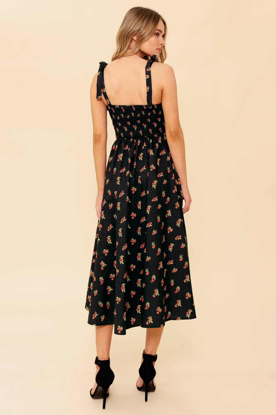 ENCHANTING MOMENTS WOVEN MIDI DRESS