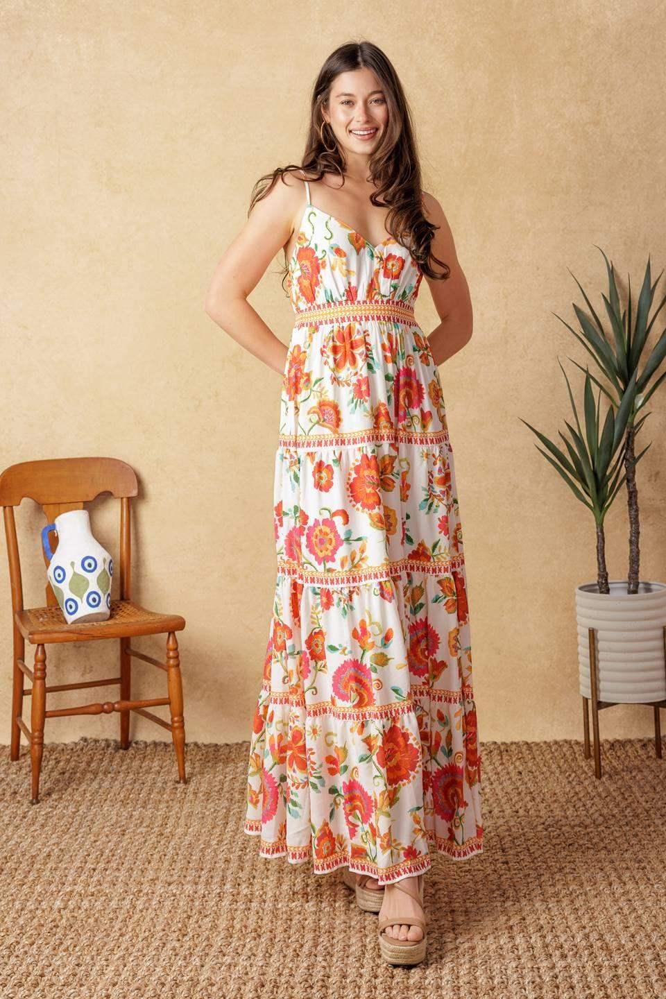 SUMMER SANGRIA MAXI DRESS - RED