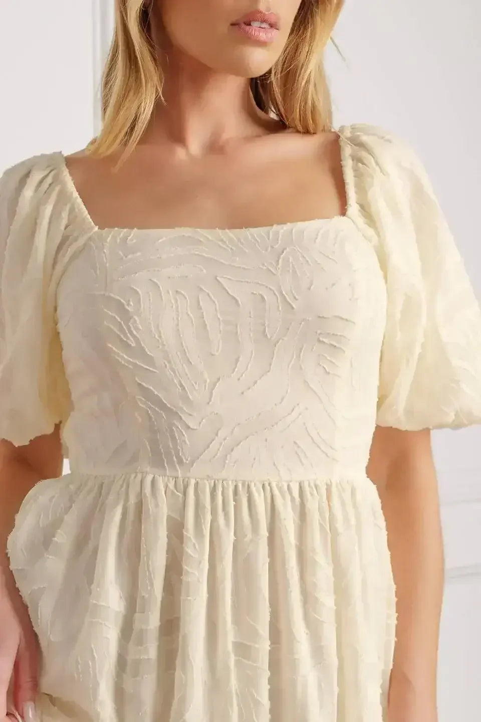 BRISK ADVENTURES EMBROIDERED MIDI DRESS - CREAM