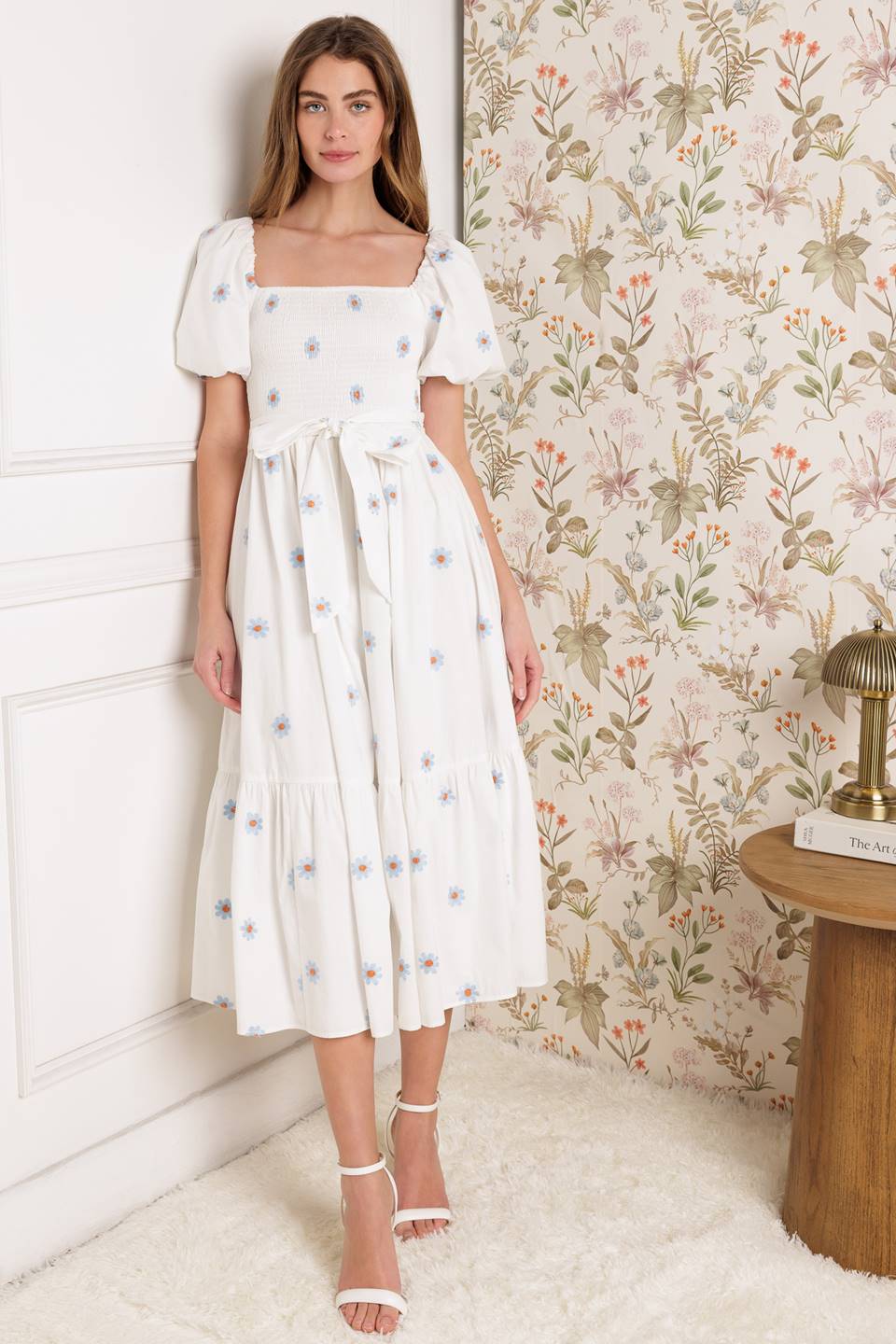 SUNNYSIDE LANE - EMBROIDERED MIDI DRESS