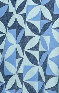 GWENNY - GEOMETRIC BLUE DENIM MIDI DRESS