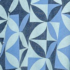 GWENNY - GEOMETRIC BLUE DENIM MIDI DRESS