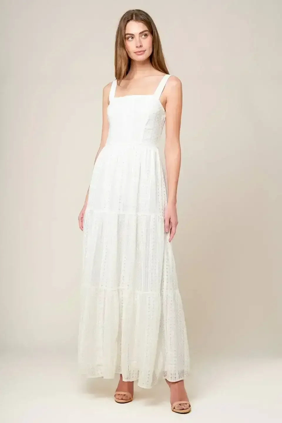 AFTER THE RAIN - WHITE LACE MAXI DRESS - FINAL SALE