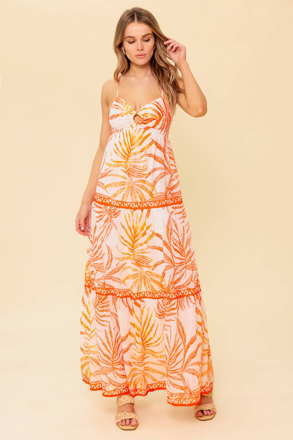 TROPICAL LAGOON O-RING MAXI DRESS