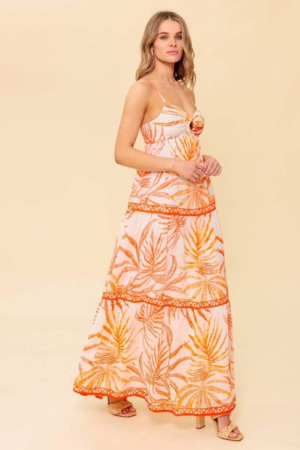 TROPICAL LAGOON O-RING MAXI DRESS