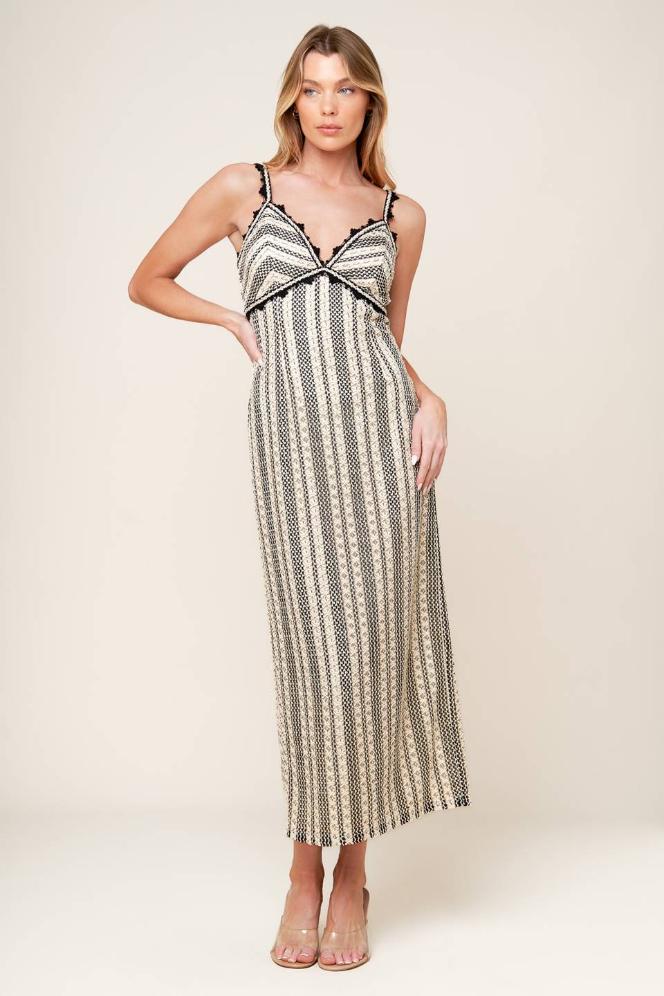 TAKE ME AWAY CROCHET LACE MIDI DRESS - FINAL SALE