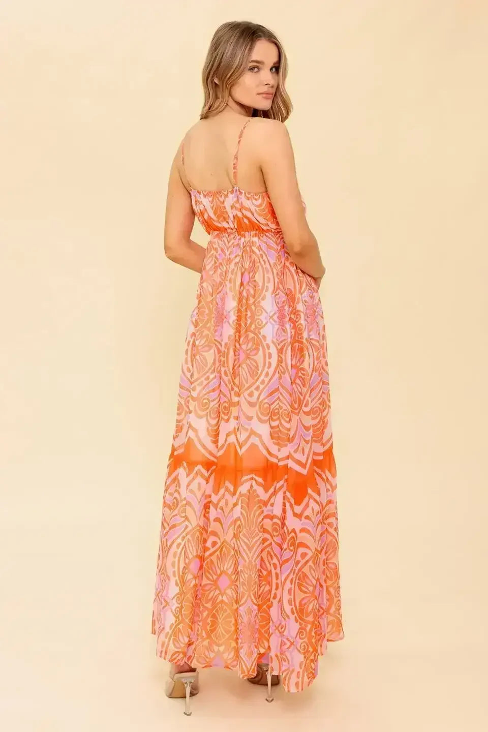 CABANA DAYDREAMS MAXI DRESS - CORAL - FINAL SALE