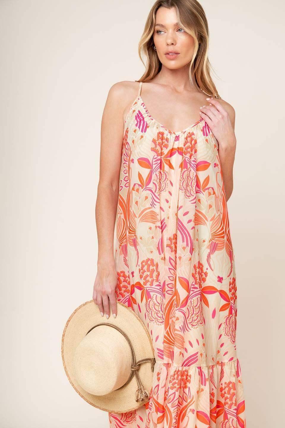 SECRET GARDEN MAXI DRESS - PINK