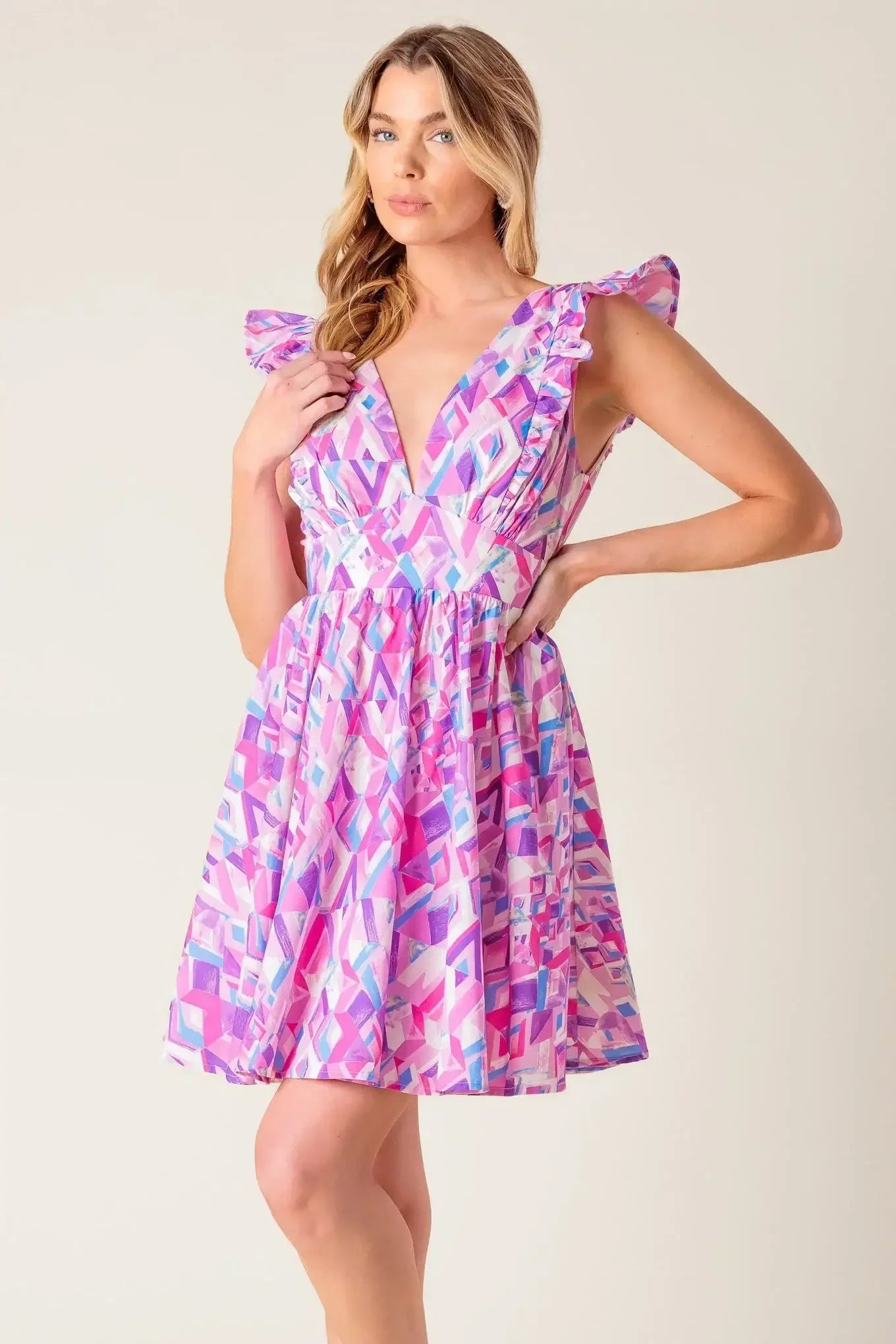 BETTER WITH YOU - PINK & BLUE MINI DRESS