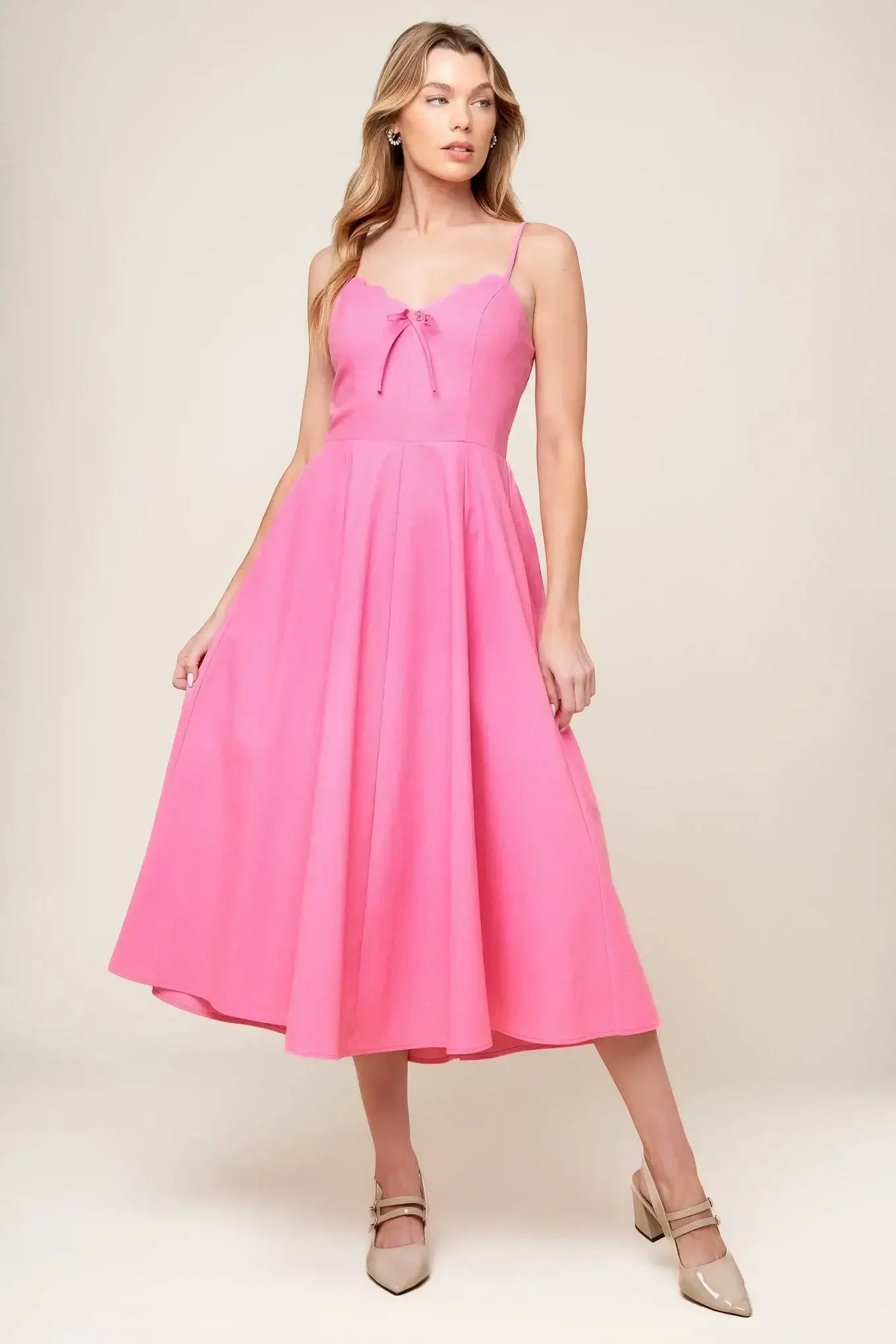 ROSEWATER PINK MIDI DRESS