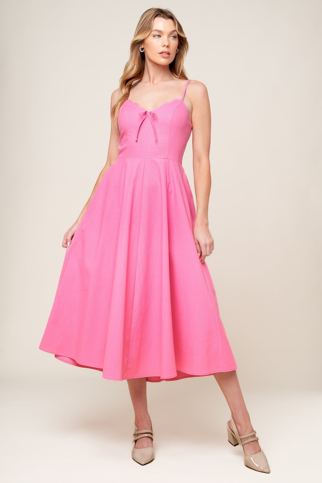 ROSEWATER PINK MIDI DRESS