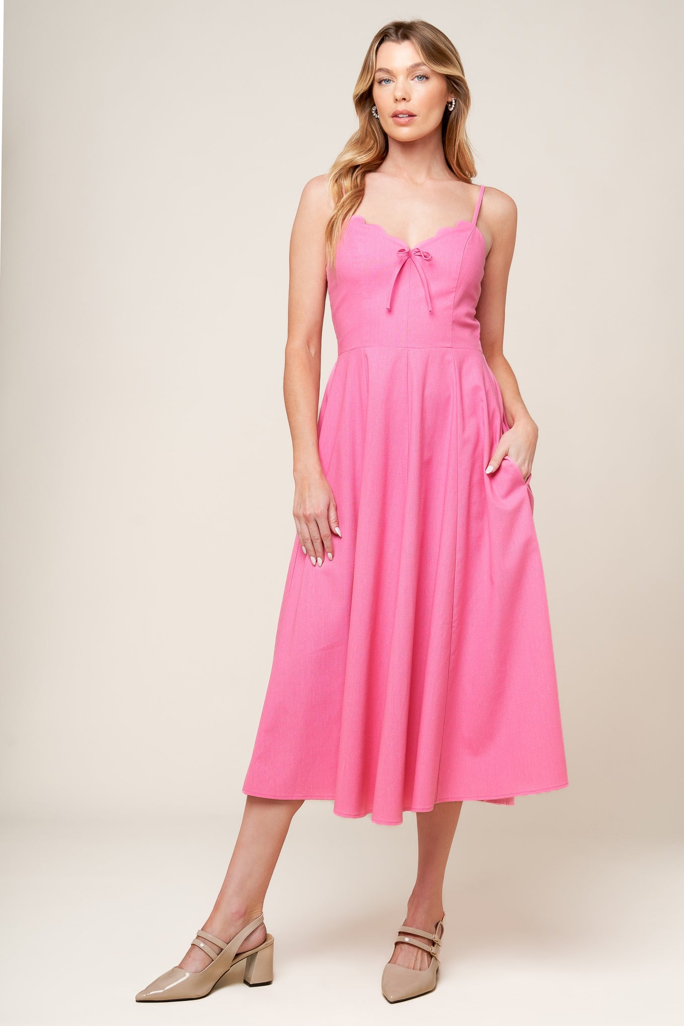 ROSEWATER PINK MIDI DRESS