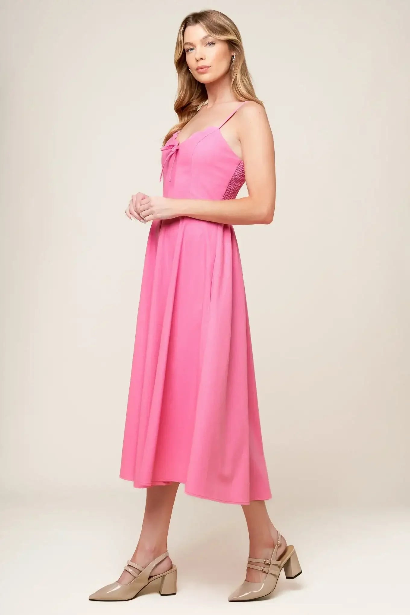 ROSEWATER PINK MIDI DRESS