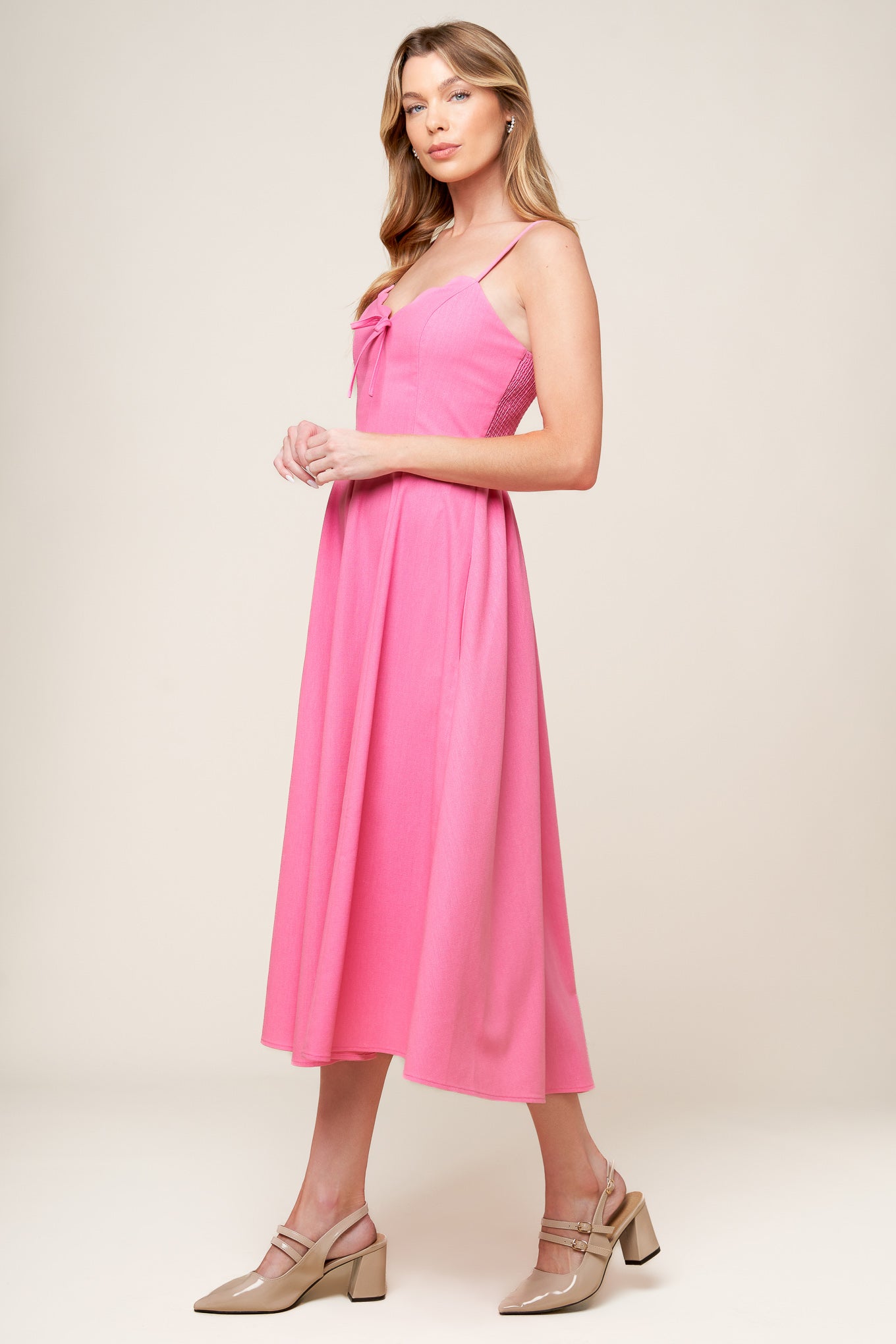 ROSEWATER PINK MIDI DRESS