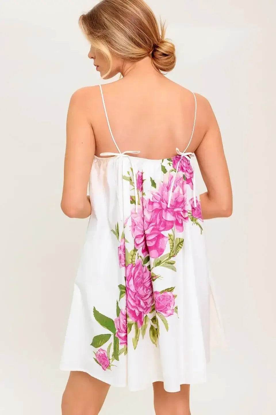 GARDEN WHISPERS - PINK FLORAL SWING DRESS