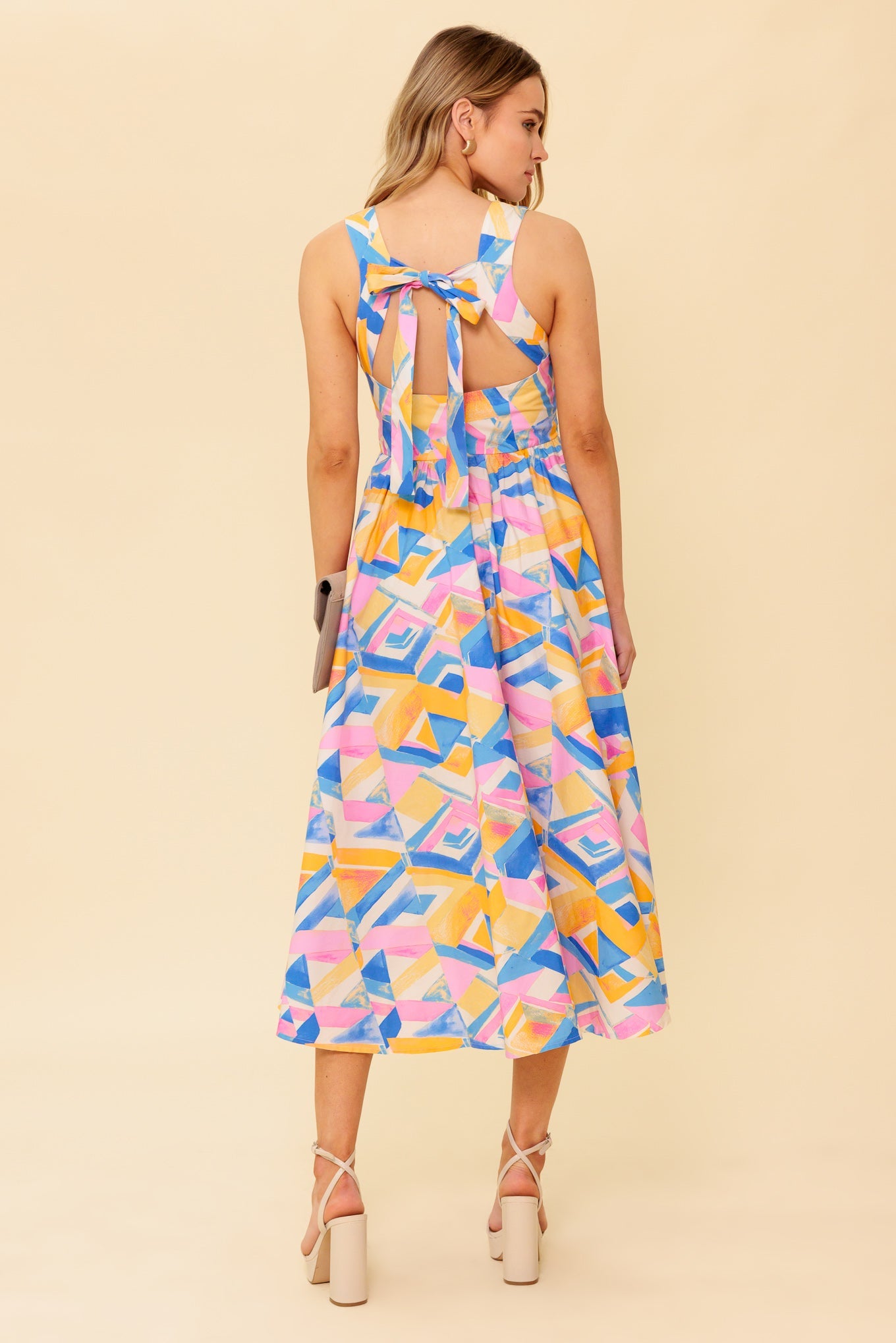 PATTON PARK MIDI DRESS - POWDER BLUE & PINK