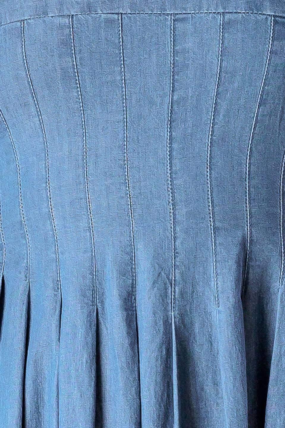 BLUE RIDGE DREAMS PINTUCK DENIM MIDI DRESS - FINAL SALE