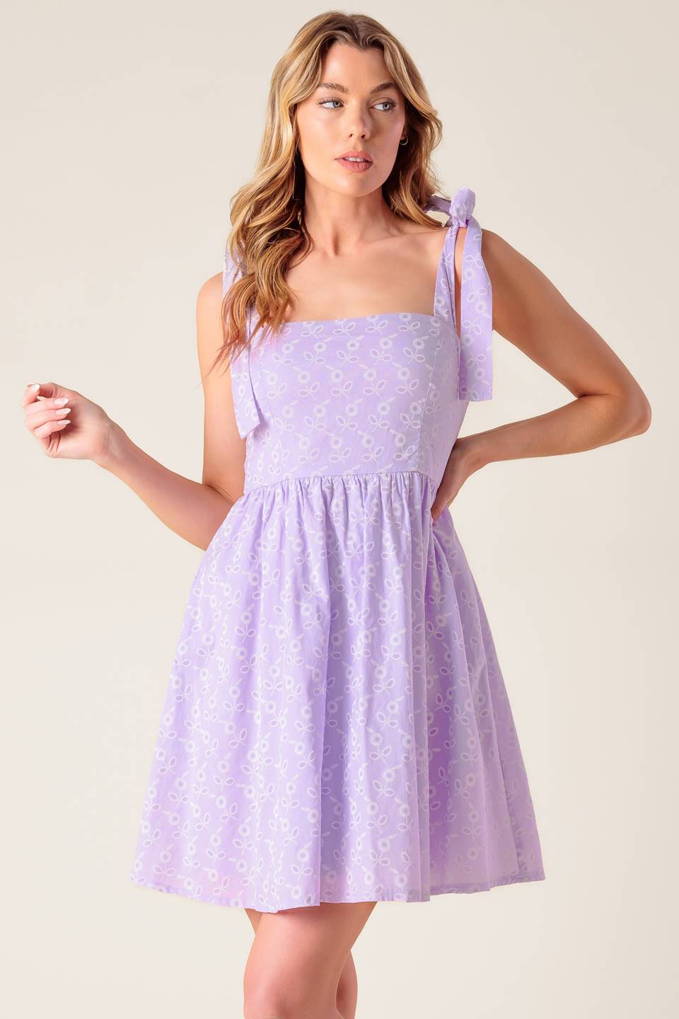 DATE TO REMEMBER MINI DRESS - LAVENDER