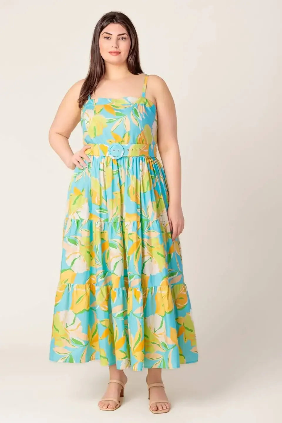 A PERFECT DAY MIDI DRESS - BLUE & YELLOW