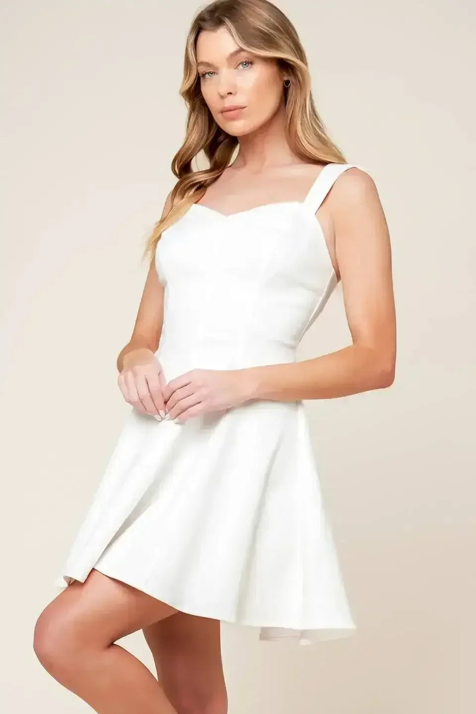 CHANCES ARE WHITE DENIM MINI DRESS