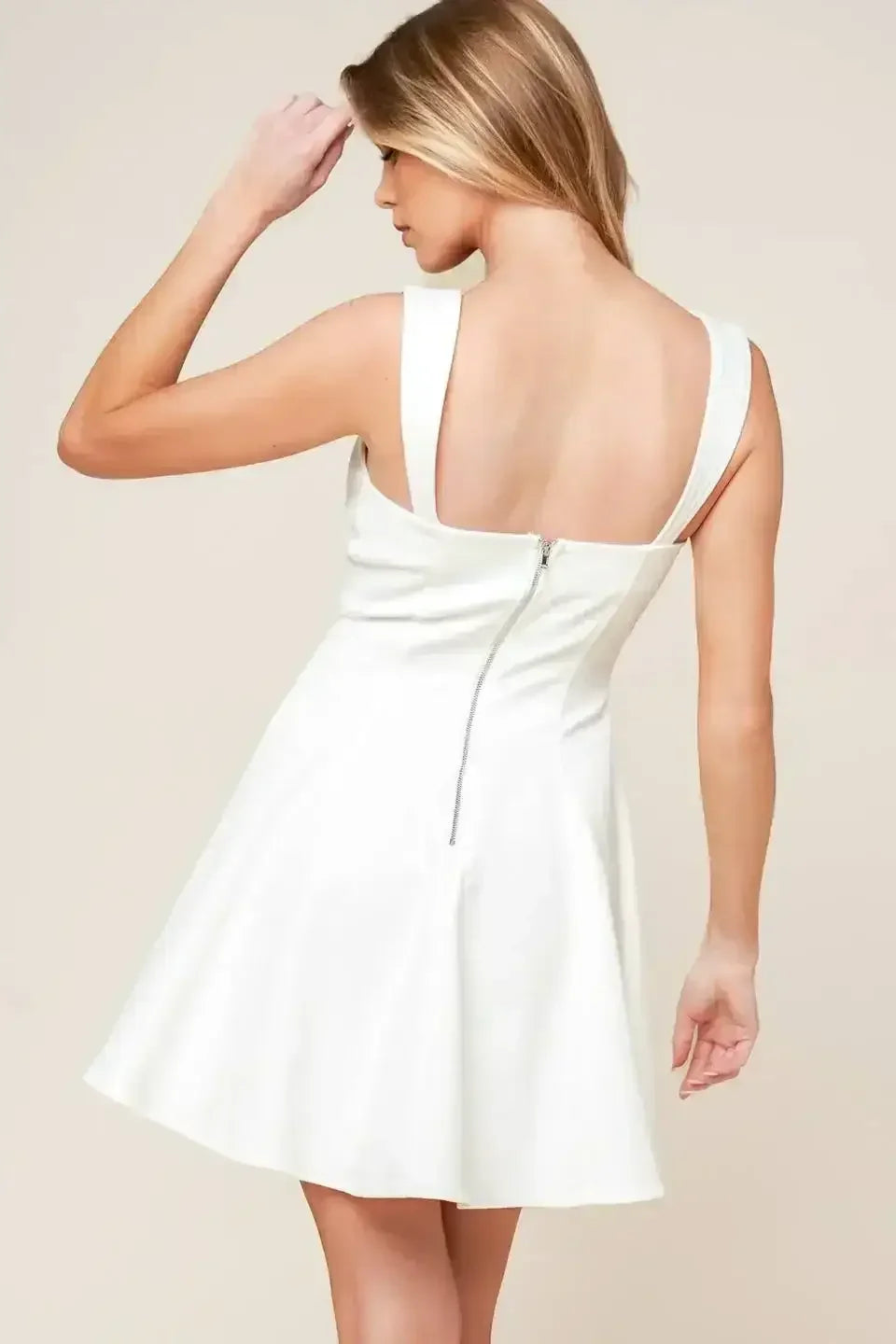 CHANCES ARE WHITE DENIM MINI DRESS