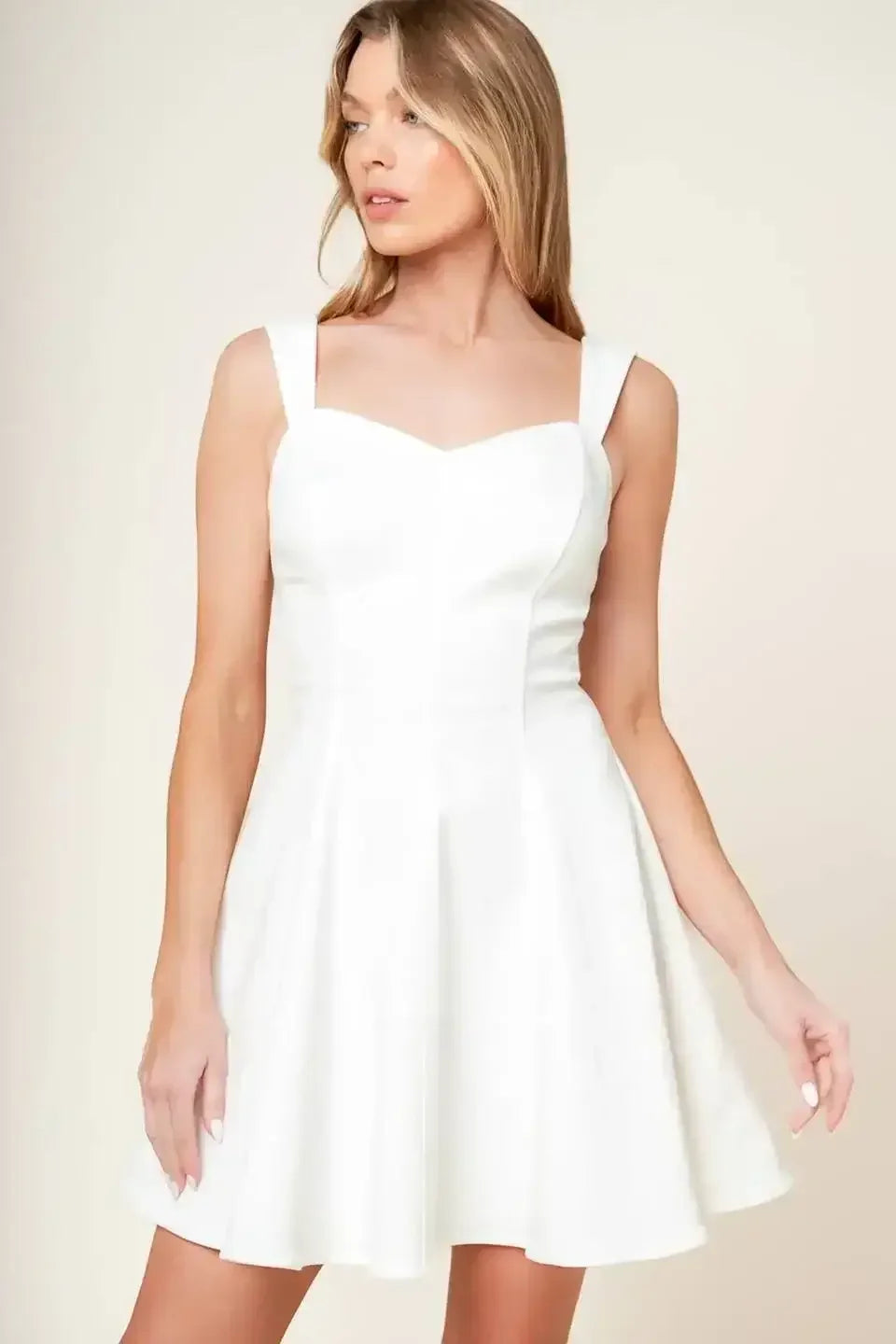 CHANCES ARE WHITE DENIM MINI DRESS