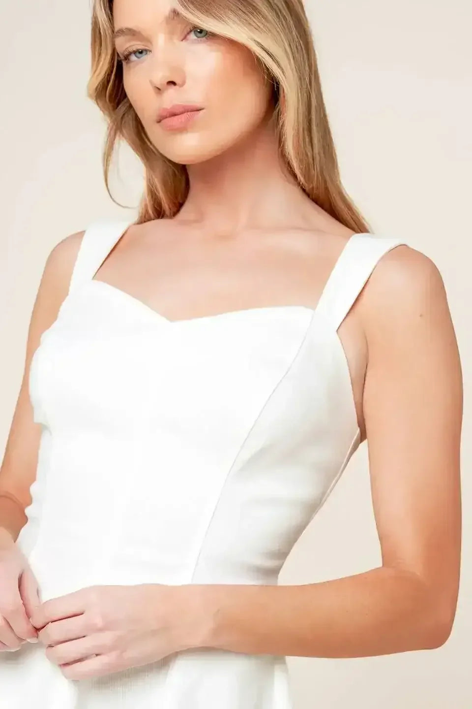 CHANCES ARE WHITE DENIM MINI DRESS