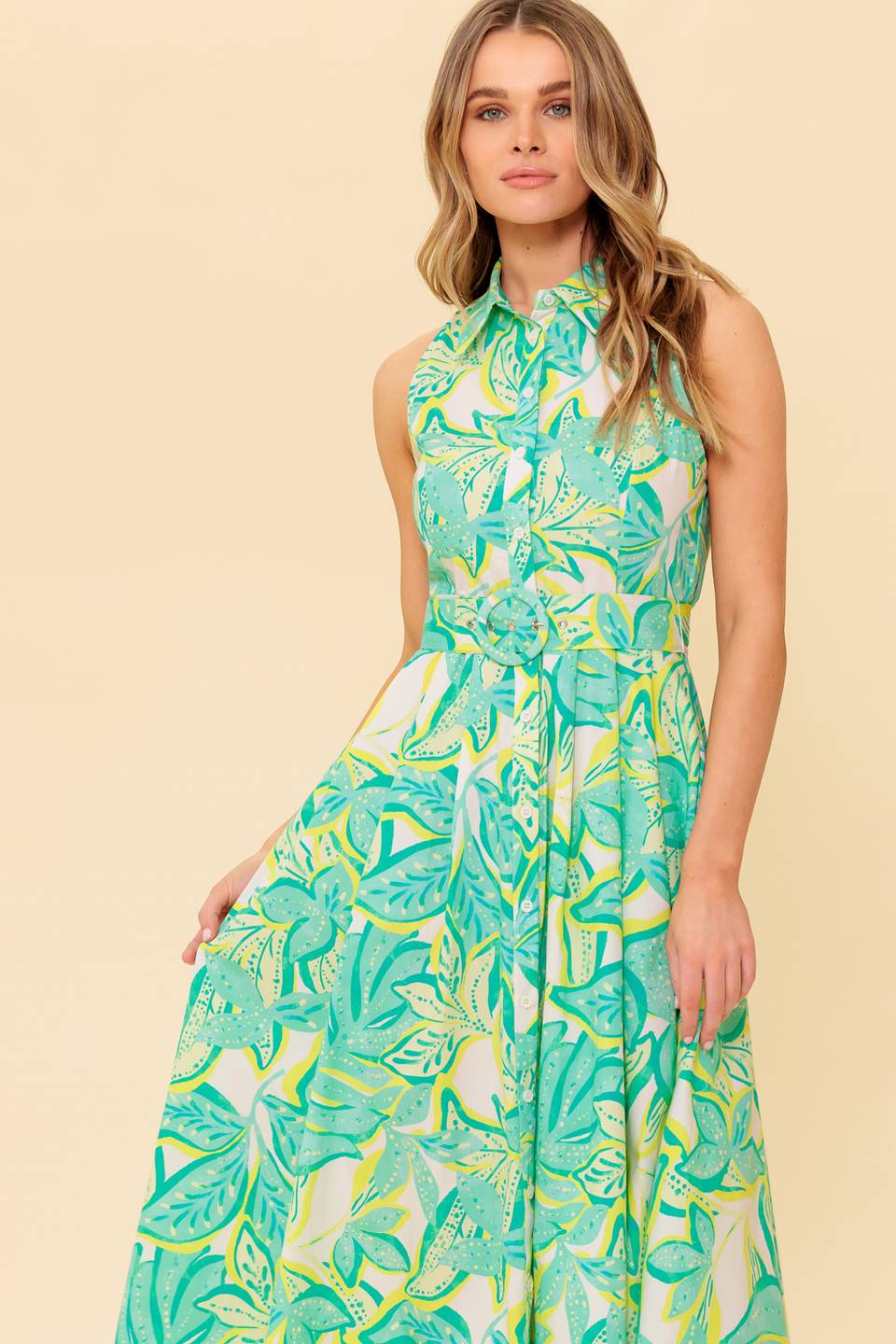 DAYS WITH YOU MIDI SHIRT DRESS - GREEN