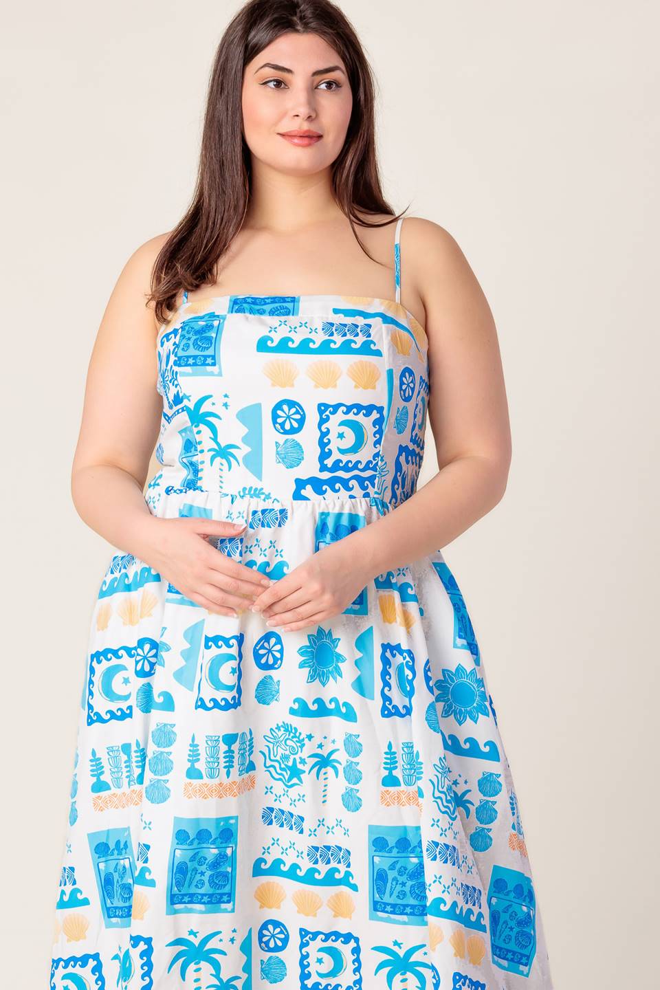 WANDER LUST MIDI DRESS - BLUE