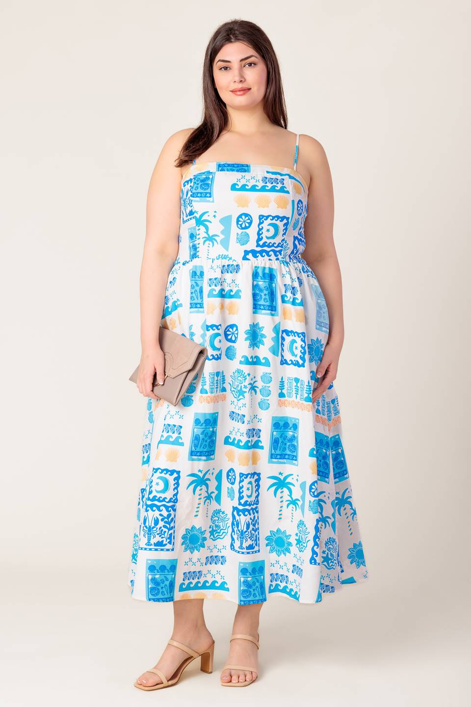 WANDER LUST MIDI DRESS - BLUE